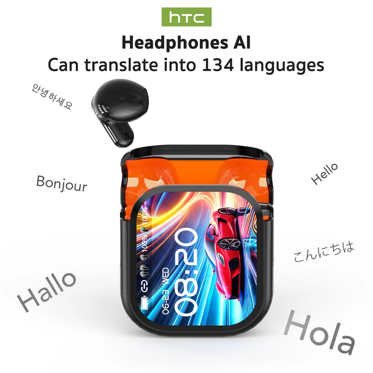 Ultra HD Sound HTC NE20 Wireless Earbuds – Bluetooth V6 Sports Headphones with AI Translator"