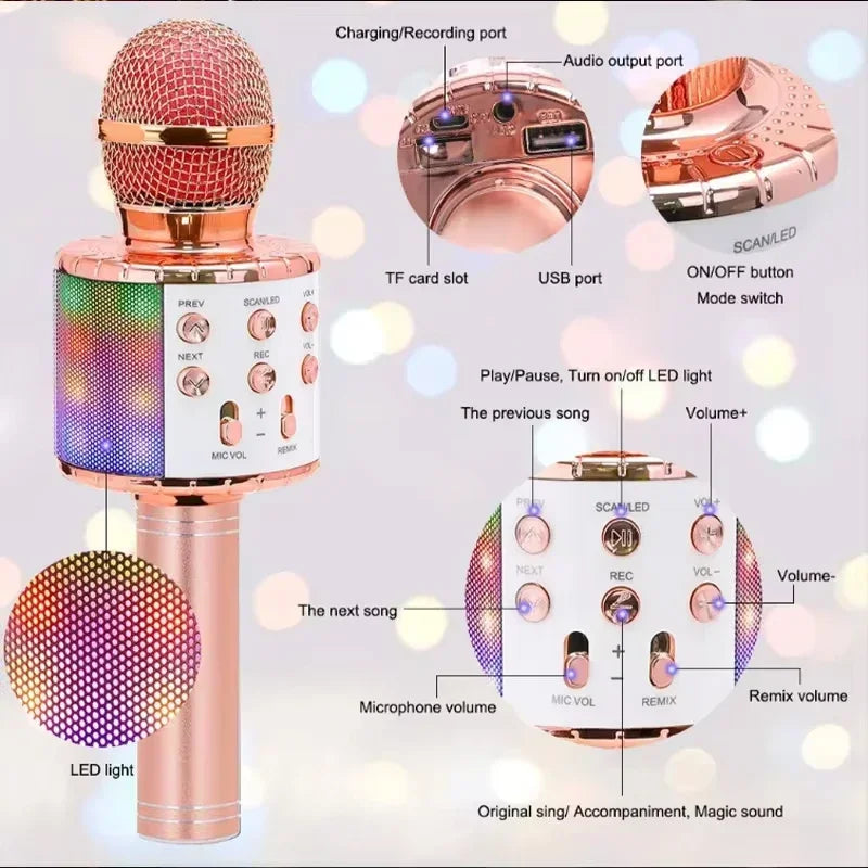 LED Karaoke Microphone for Kids