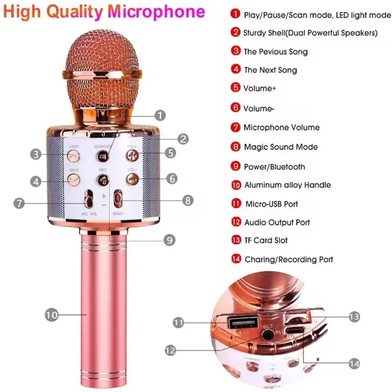LED Karaoke Microphone for Kids
