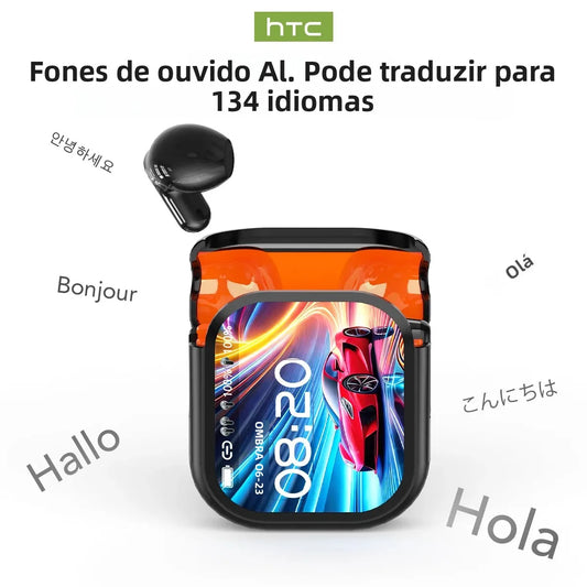 Ultra HD Sound HTC NE20 Wireless Earbuds – Bluetooth V6 Sports Headphones with AI Translator"